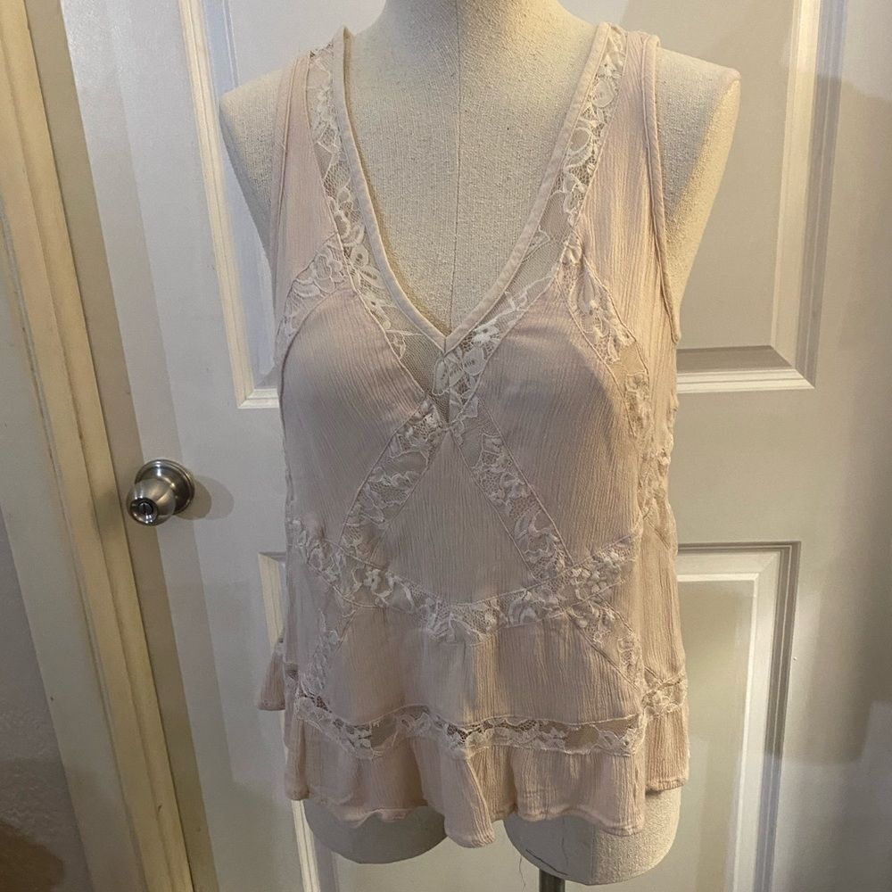 American Eagle Blush Boho Top sz S